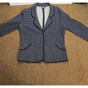 Pendleton Jacquard Knit Blazer Size X  Large Cotton Women's MISSING BUTTON